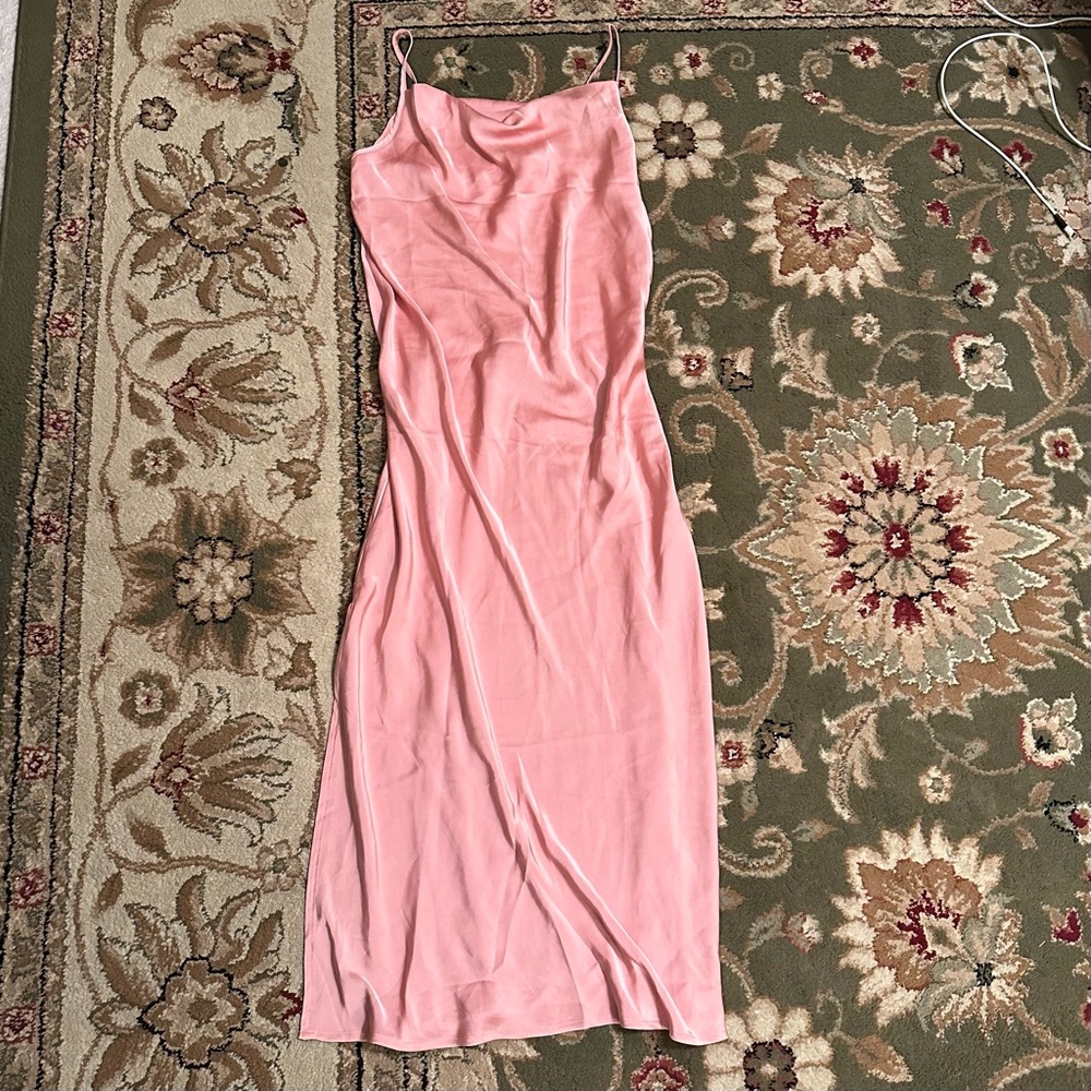 Ekouaer Spaghetti Strap Cowl Neck Slip Satin Midi Dress - BRAND NEW NEVER WORN